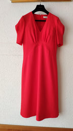 Red Wool Crepe Tea Dress