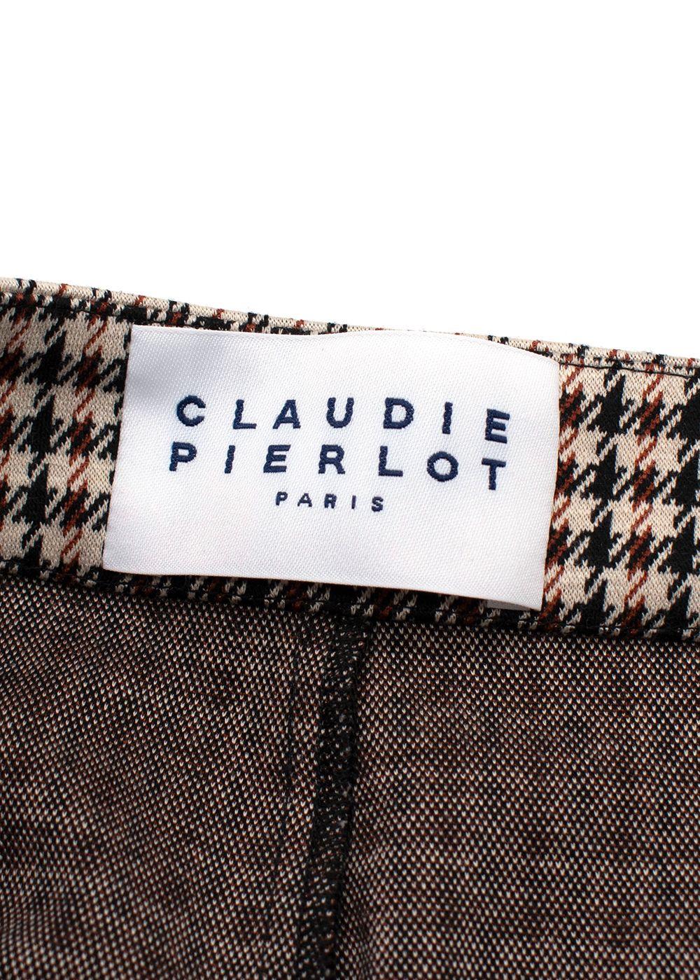 Claudie Pierlot Brown Houndstooth Check Skort