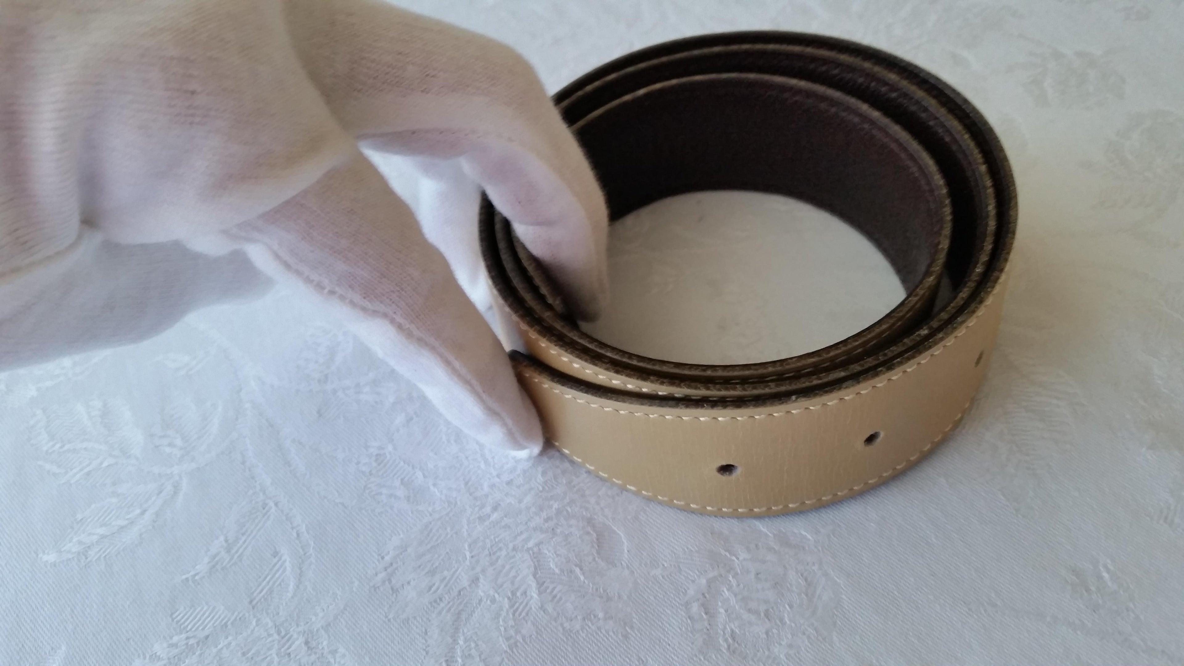 Hermes cuir seul brown leather belt strap