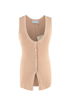 Aya Muse Beige Ribbed Tank Top