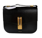Demellier Black Faux Lizard Shoulder Bag