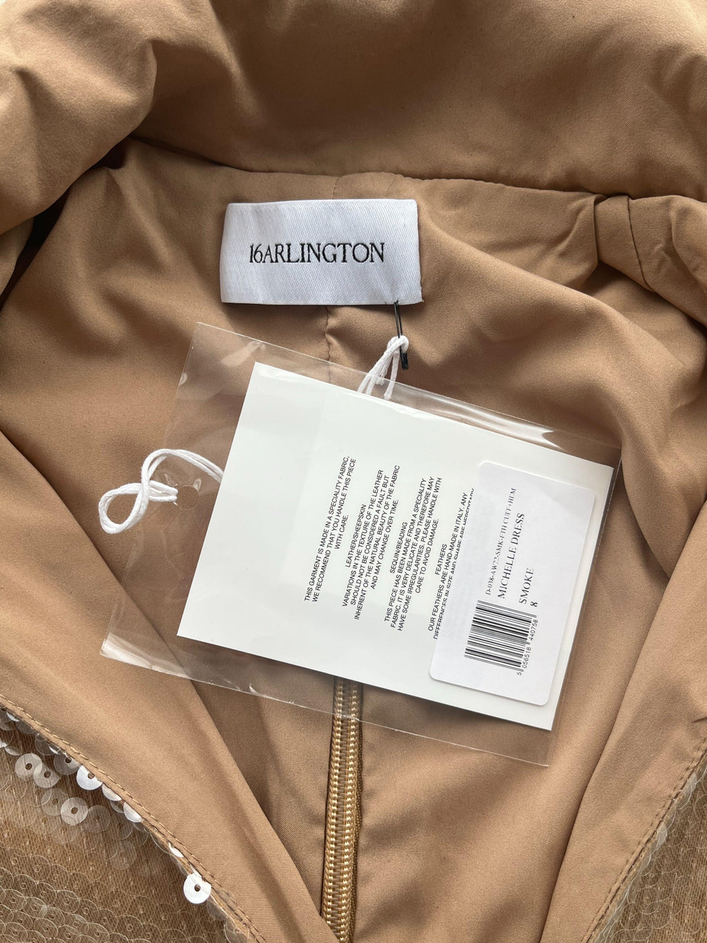 16Arlington Beige Sequin Michelle Mini Dress