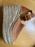 Chloe Tan Suede Espadrille Wedges