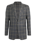 Dunhill Charcoal Grey Windowpane Checked Wool Blazer