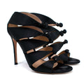 Gianvito Rossi Black Satin Buttoned Heels