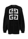 Givenchy Black Distressed Knitted Oversize Logo Jumper