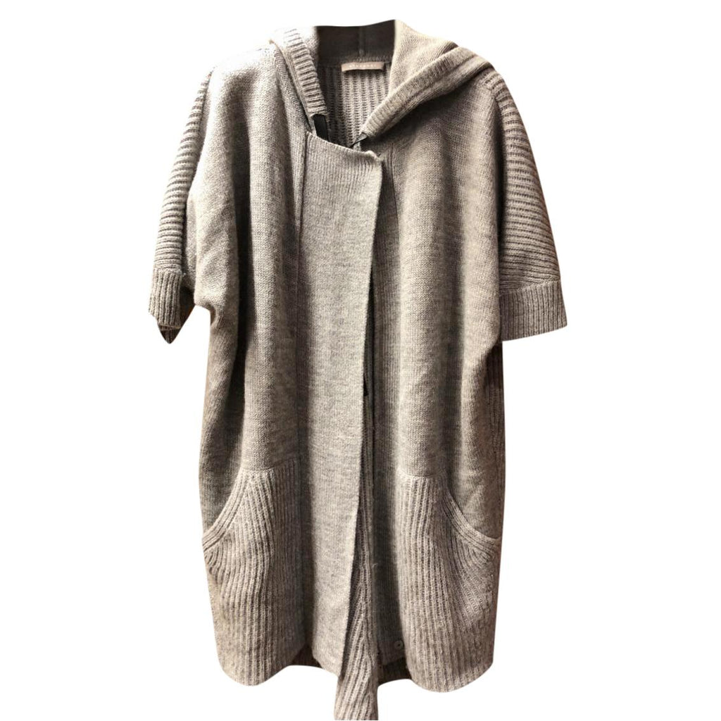Stefanel Hooded Wool-Blend Cardigan