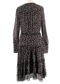 Altuzarra black floral long sleeved tiered dress
