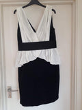 Marchesa Notte black and white peplum dress