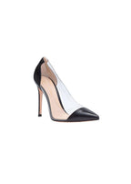 Black leather & PVC Plexi 105 heeled pumps