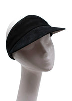 Black Suede Visor Cap