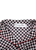 Dior Black and White Check Heart Silk Shirt