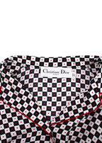 Dior Black and White Check Heart Silk Shirt