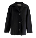Marni Black Single Breasted Wool Cashmere Coat