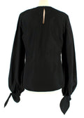 YSL Black Cotton Bow Detail  Blouse