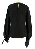 YSL Black Cotton Bow Detail  Blouse