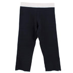 Ermanno Scervino Navy Knitted Cropped Trousers with Zippers