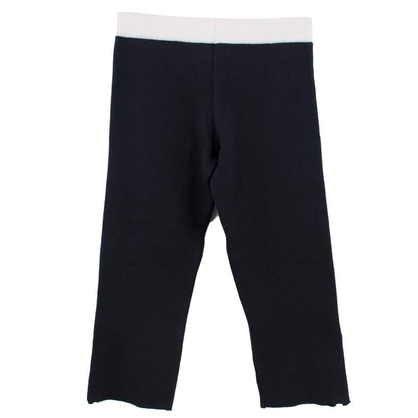 Ermanno Scervino Navy Knitted Cropped Trousers with Zippers