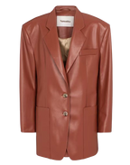 Nanushka Vegan-leather Evan Longline Blazer