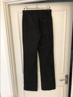 Joseph black cotton blend trousers with silver piping trim