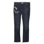 Blumarine Denim Jeans With Silver Embellished Lizards