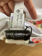 Dolce & Gabbana White Floral Bikini Top