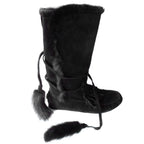 YVES SAINT LAURENT  Anckle boots in suede with fur