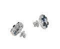 18ct white, diamond & sapphire stud earrings