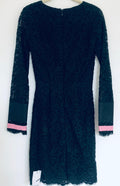 MSGM Black Lace Long-Sleeve Dress