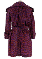 Louis Vuitton Purple Leopard Print Trench Coat