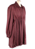 Red & black paisley pears satin babydoll dress