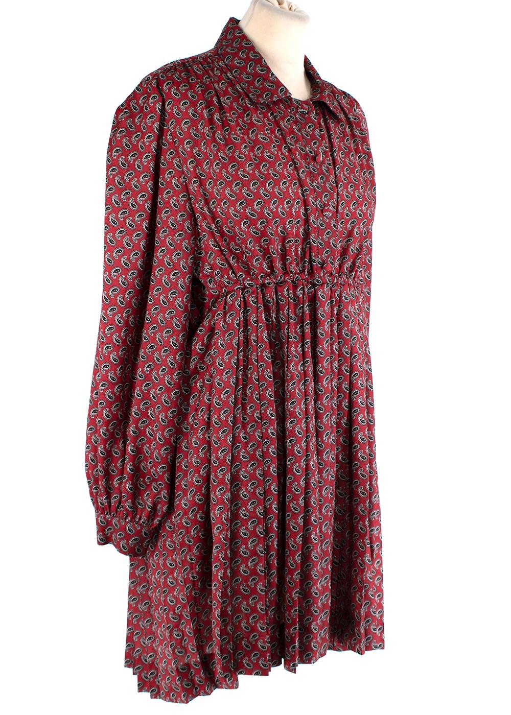 Red & black paisley pears satin babydoll dress