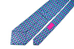 Leonard Paris Blue & Pink SIlk Printed Tie