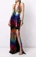Zuhair Murad Gradient-Sequin Halterneck Gown