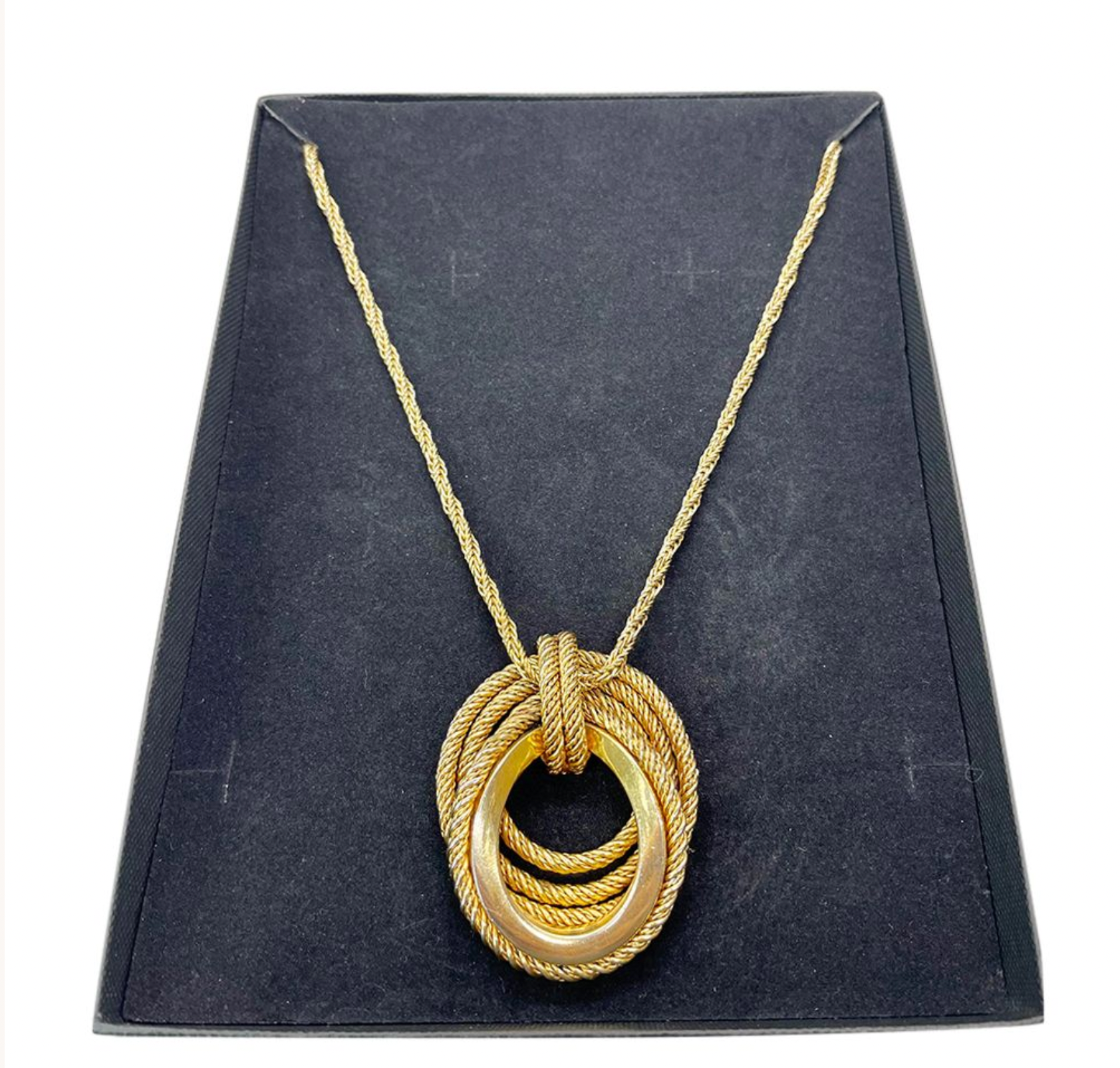 Dior Grosse Vintage Gold Plated Twisted Pendant Necklace