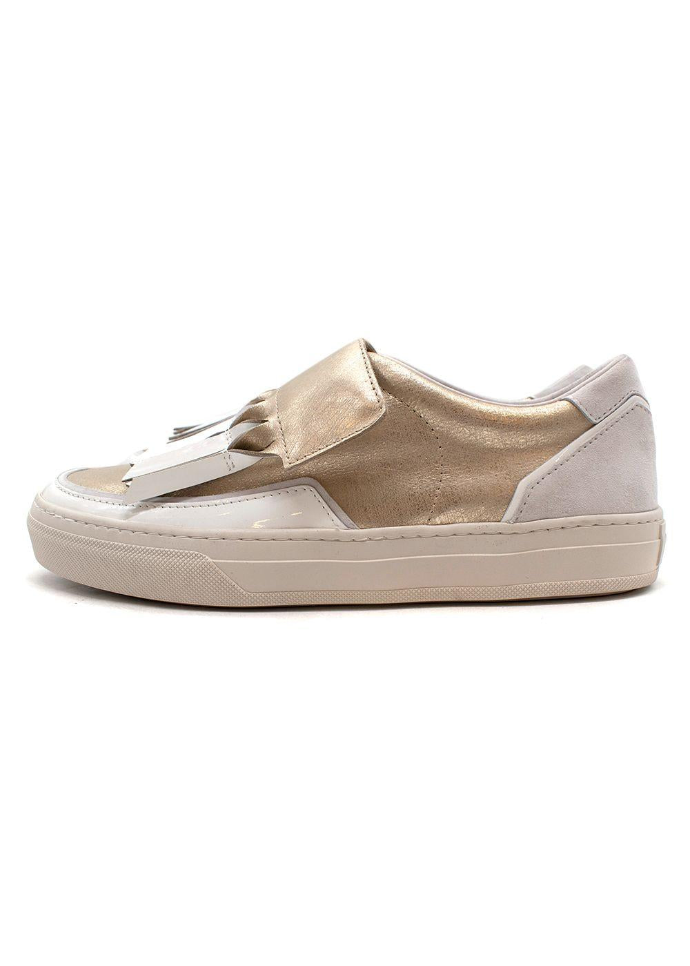 Tod's White And Gold Trainers