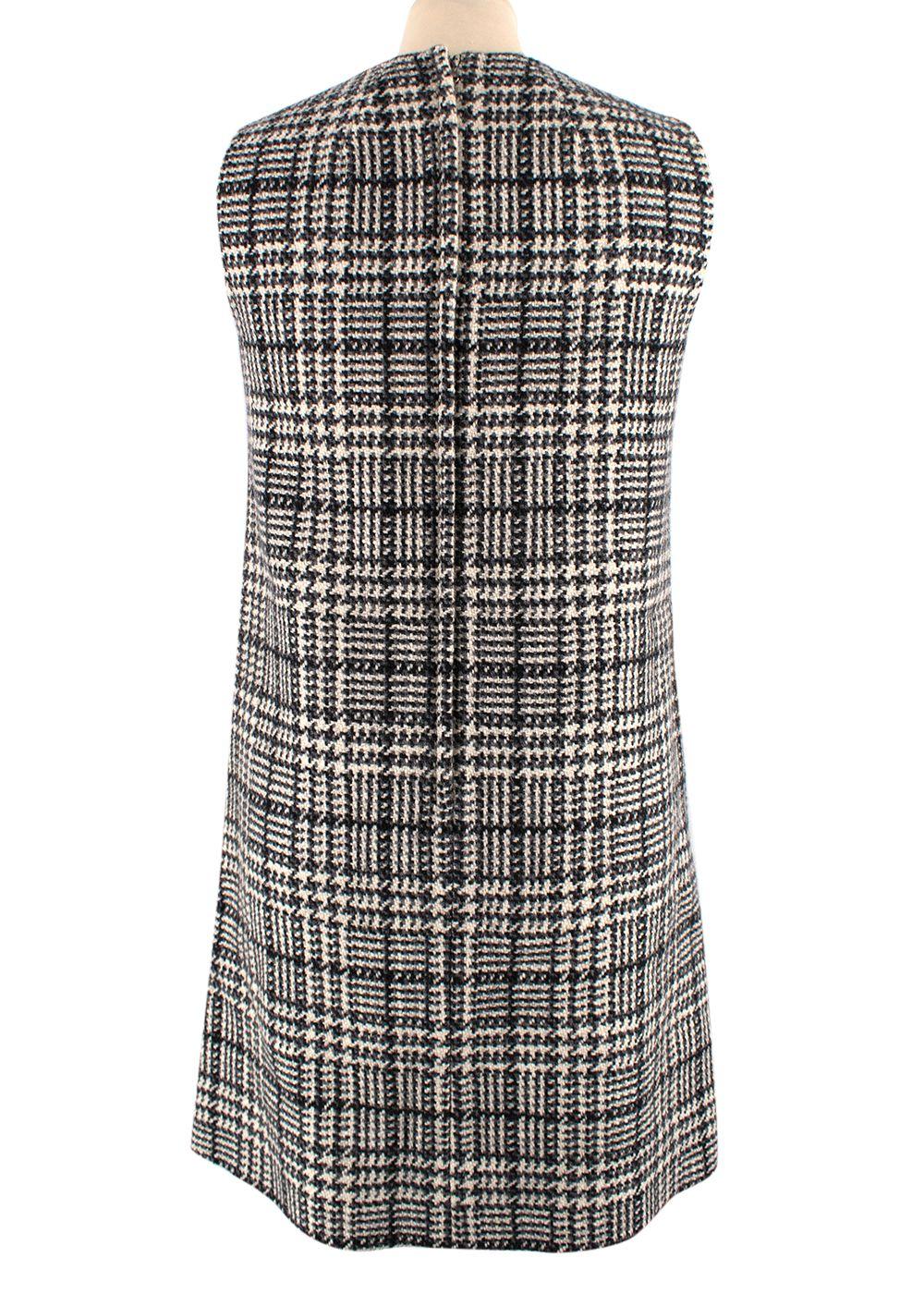 Dolce & Gabbana Grey Plaid Woollen Mini Dress