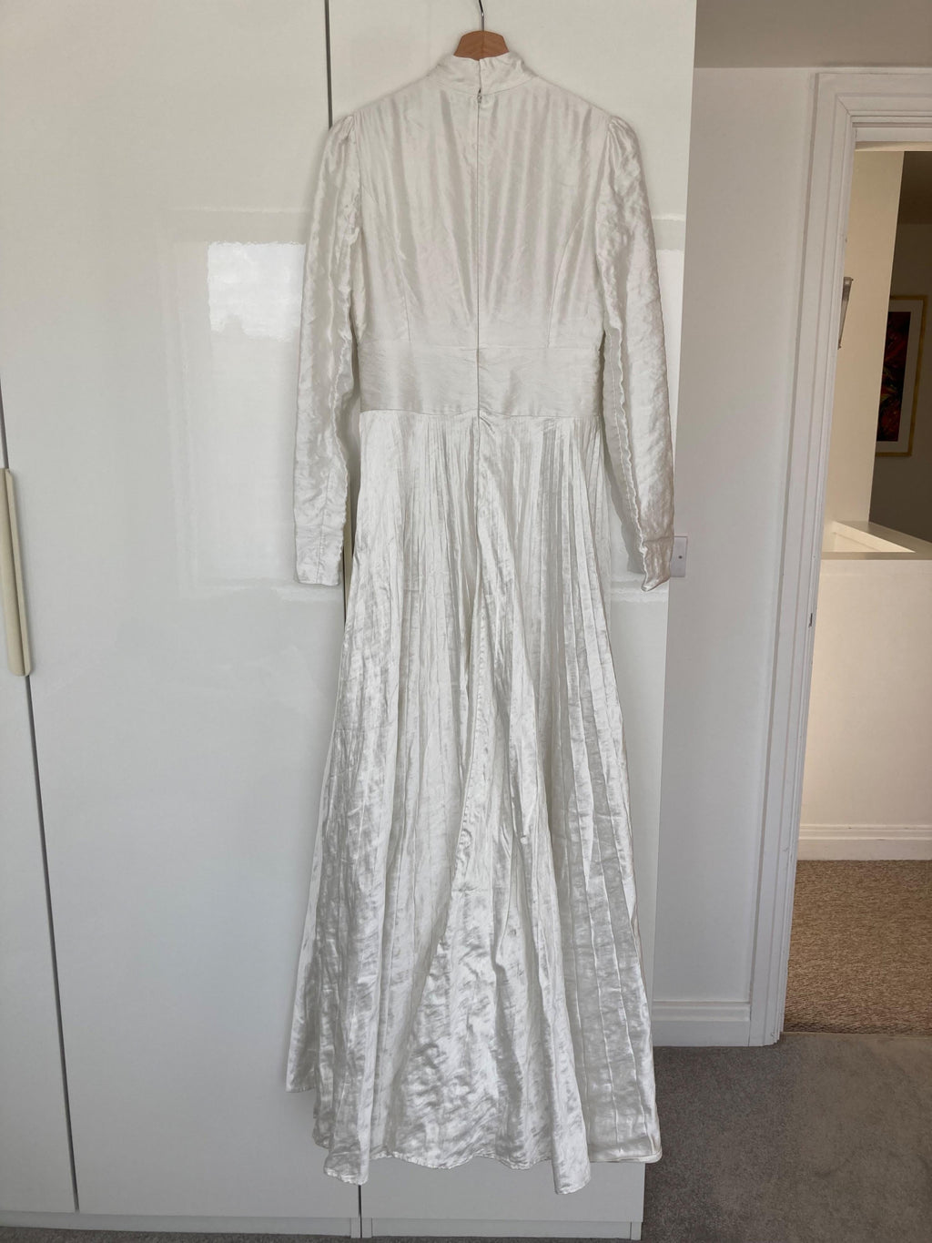 Erdem White Tie Detail Satin Maxi Dress