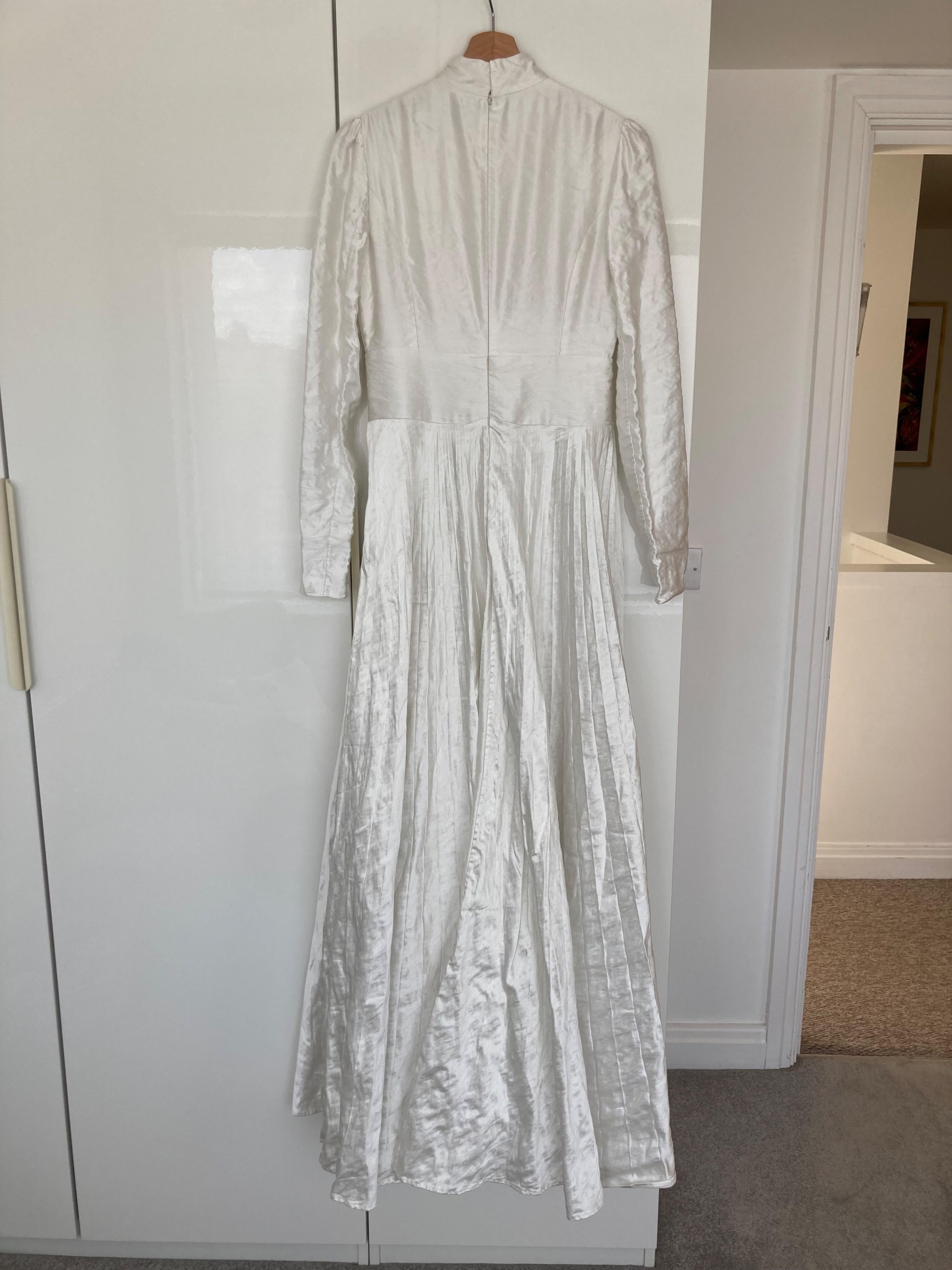 Erdem White Tie Detail Satin Maxi Dress
