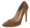 Gianvito Rossi Brown Suede Round Toe Heels