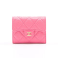 Pink Caviar Quilted Mini Wallet On Chain