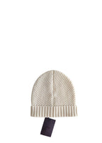 Ivory Waffle Knit Wool-Cashmere Beanie