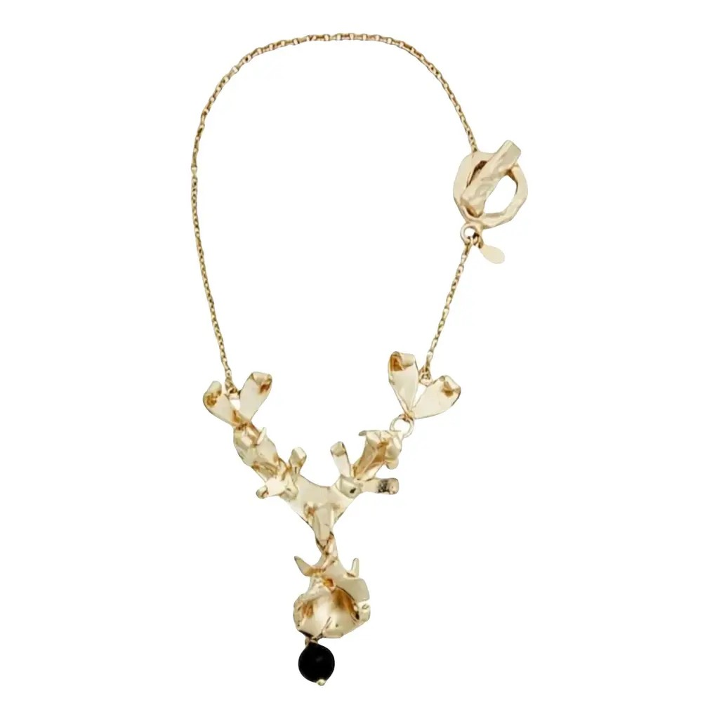 Valentino Floral Motif Metal Necklace