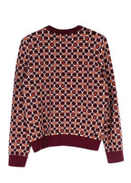 Chanel Burgundy/Orange Floral CC Jumper