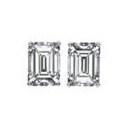 Emerald Cut Pair of 1.5 carat Lab Grown Diamond Stud Earrings - Custom Made