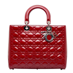 Dior Red Patent Leather Large Lady Dior