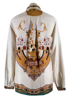 Etro Ivory Printed Silk Shirt