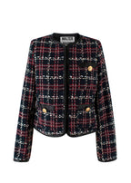 Walter Baker Red and Navy Checkered Tweed Jacket