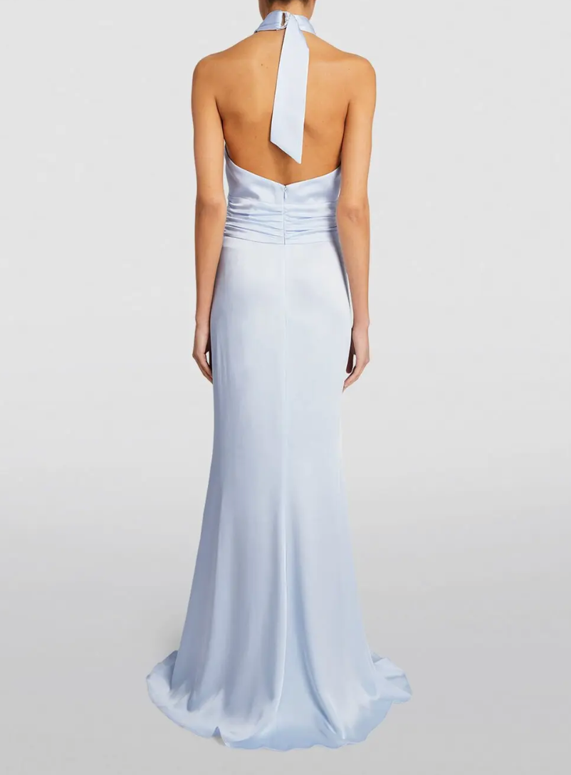 Lapointe Halterneck Twist-Detail Gown