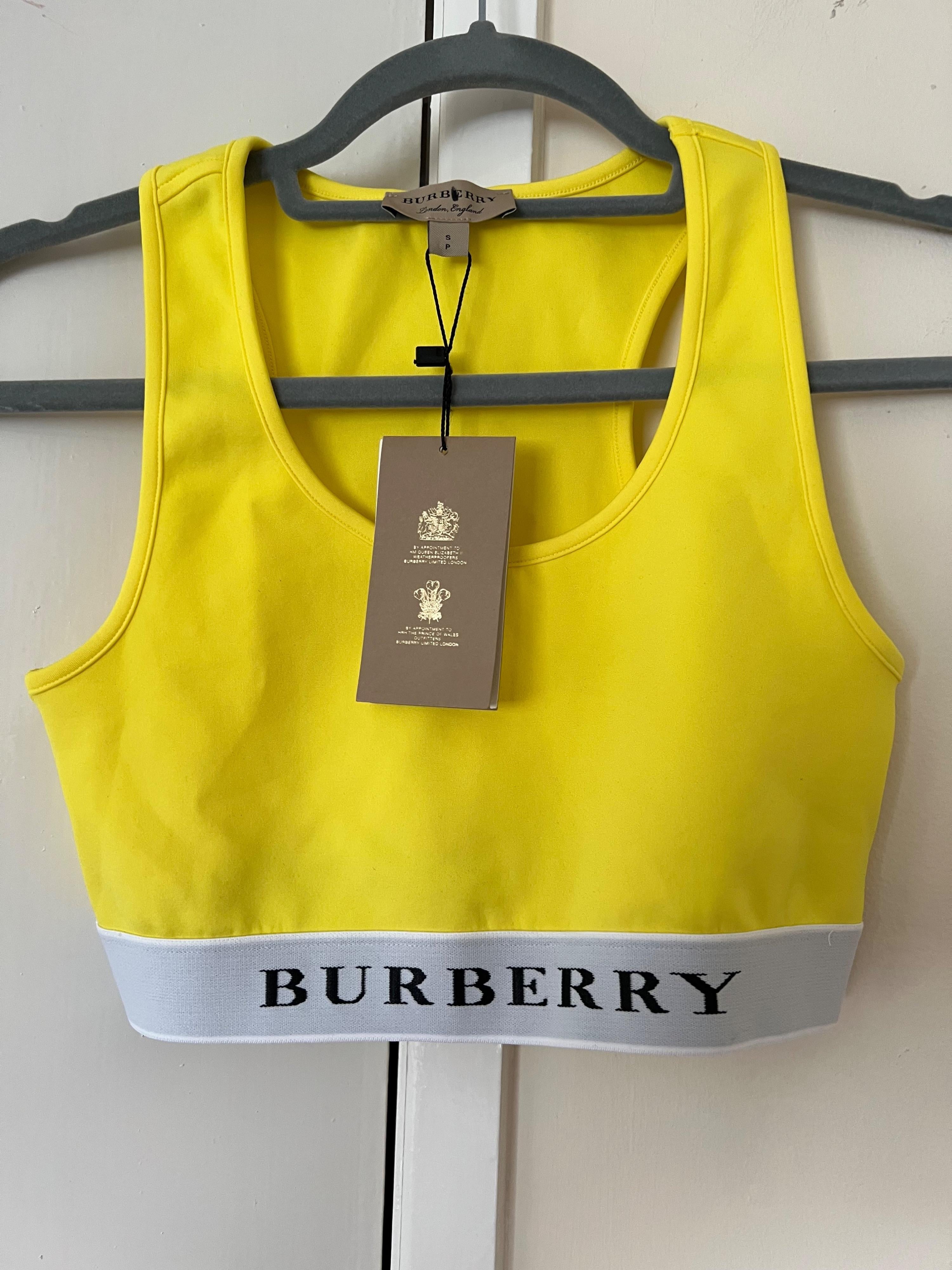Burberry Yellow No Bra Gym Top